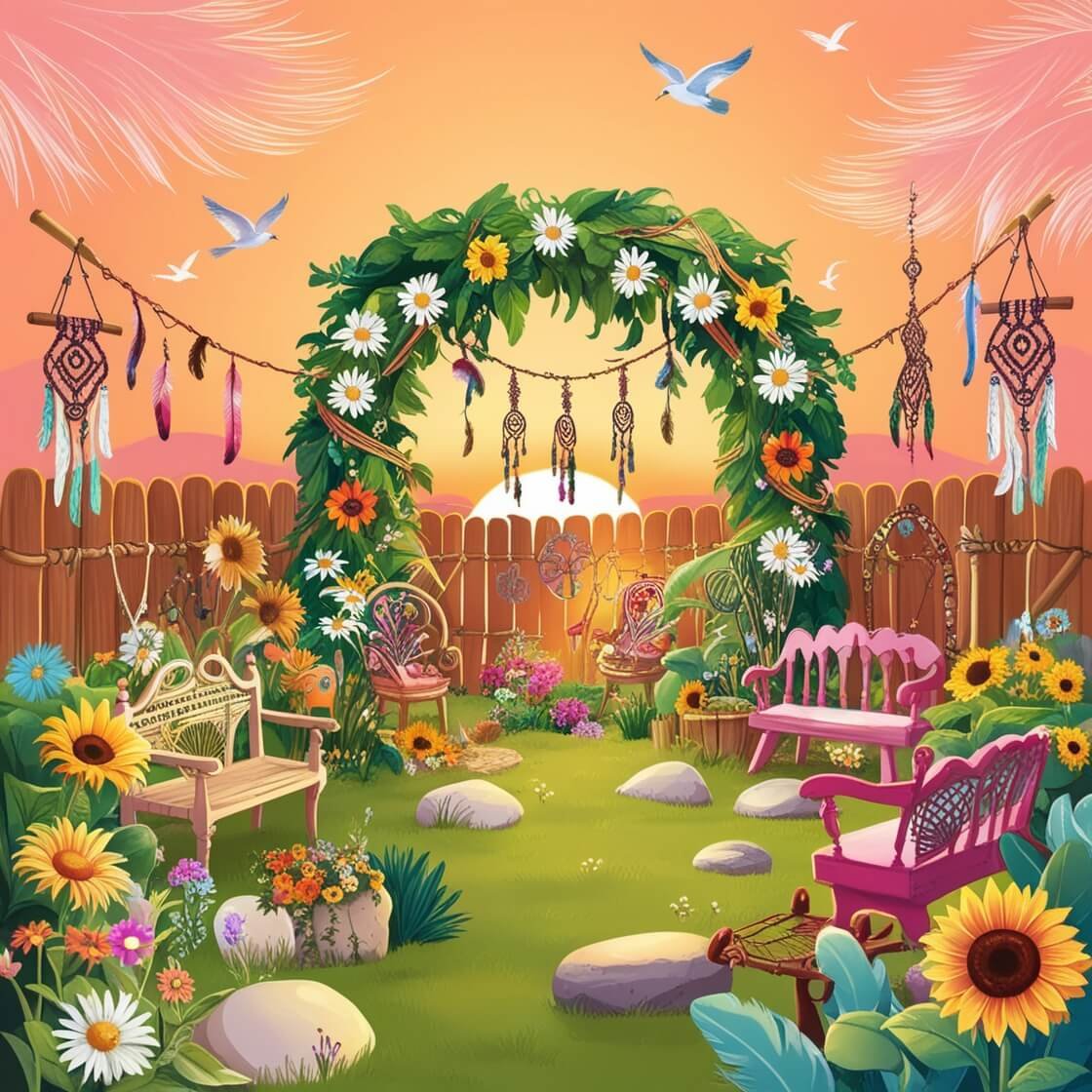 15 verträumte Hippie-Garten-Ästhetik-Ideen: Boho-Vibes zum Leben erwecken