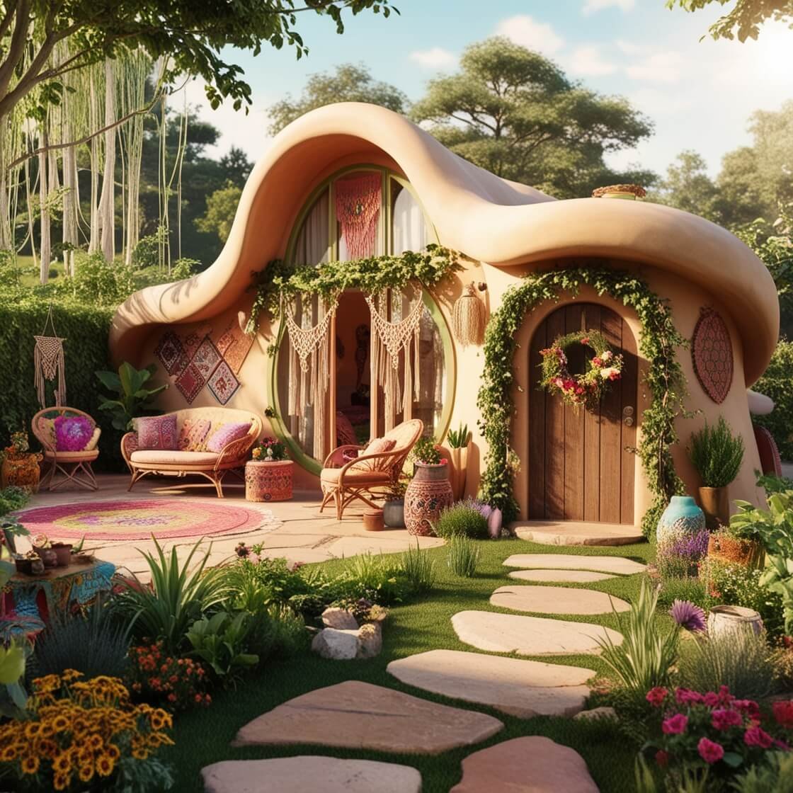 Hippie-Gartenhaus-Ästhetik: Gemütliches, kreatives & seelenvolles Wohnen